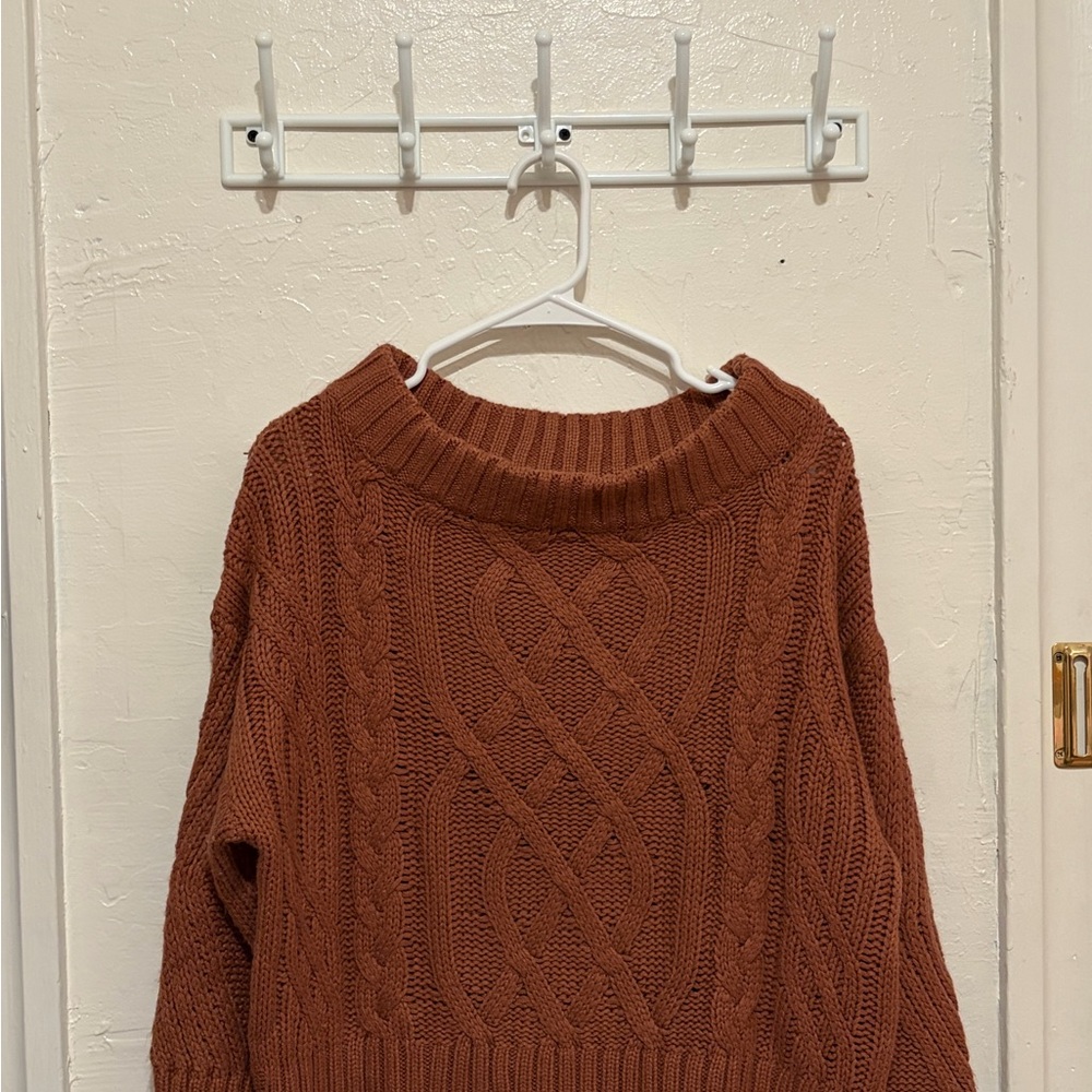 AKIRA Cable Knit Sweater - Dusty Rose